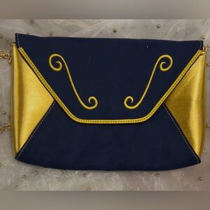 Elegant Navy and Gold Clutch